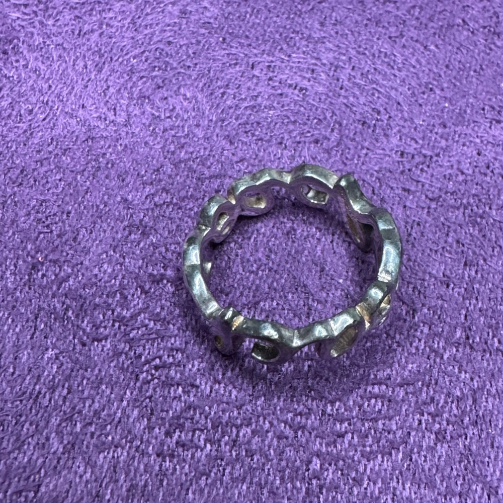 Silver Coach Script Ring - Vintage - image 8